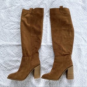 Altar’d State Knee High Cognac Booties